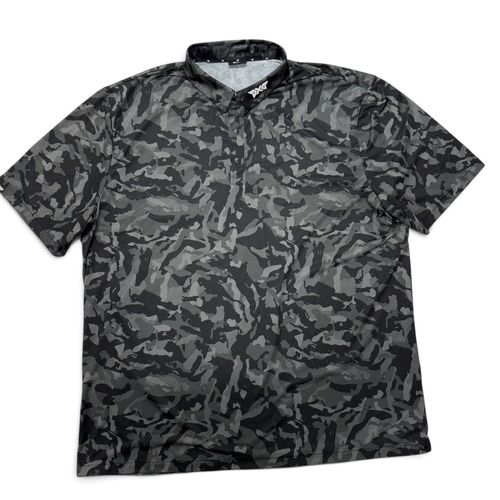 PXG Mens Camo Golf Polo Shirt Gray Black Short Sleeve XXL CFMGM2283 21